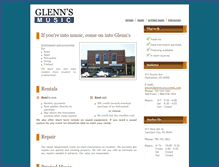 Tablet Screenshot of glennsmusic.com